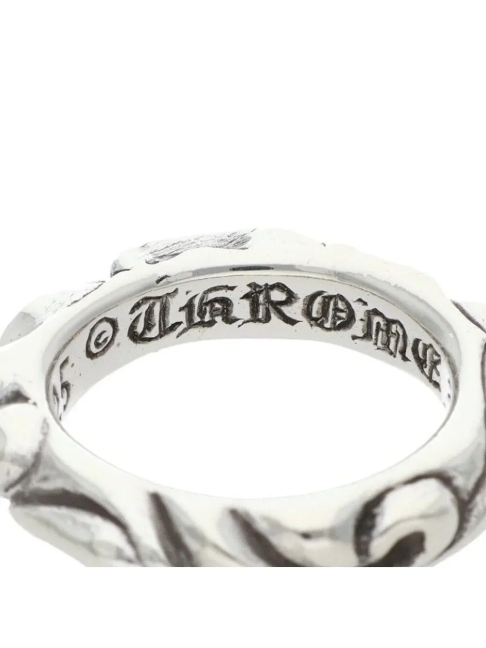 Chrome Hearts Scrl Band Scroll Silver Ring
